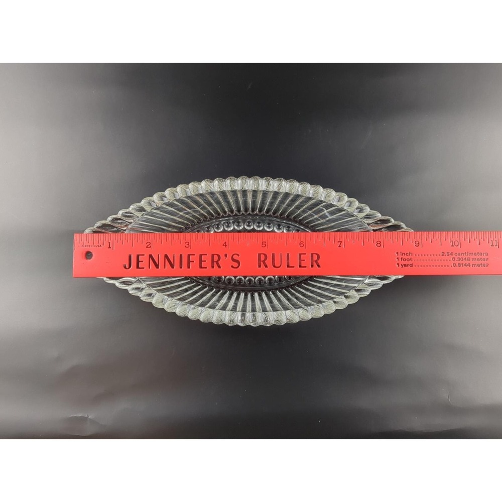 Vtg Banana Split Glass Boats 9"x4" Relish Dish Pair Unmarked Jeannette Style MCM - Picture 6 of 6